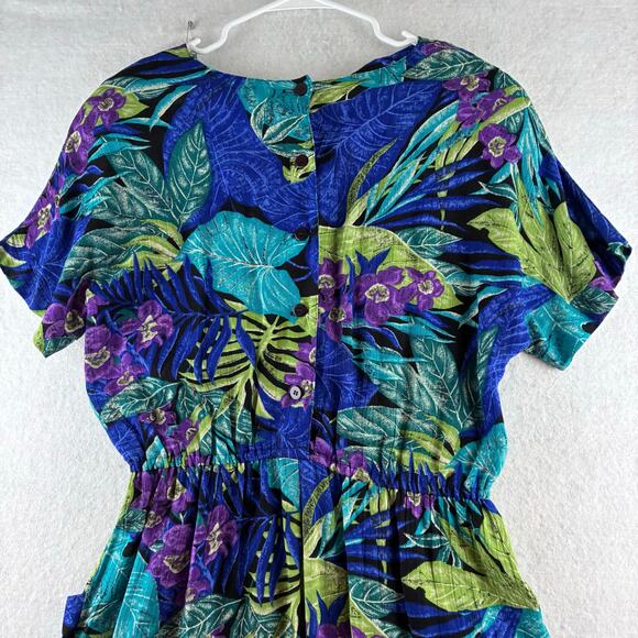 Vintage RJ Stevens Tropical Dress Women's 10 Paradise Beachy Resort Vacation - Picture 3 of 16